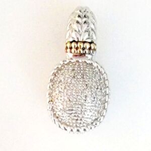 $450 Silver, 14k and Pave Diamond Timeless Pendant